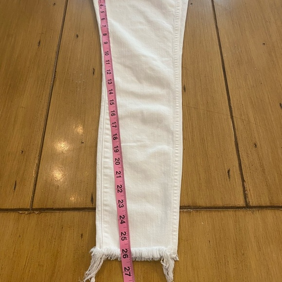 Madewell white high-rise skinny crop jeans size 27 frayed at ankle - Picture 13 of 16